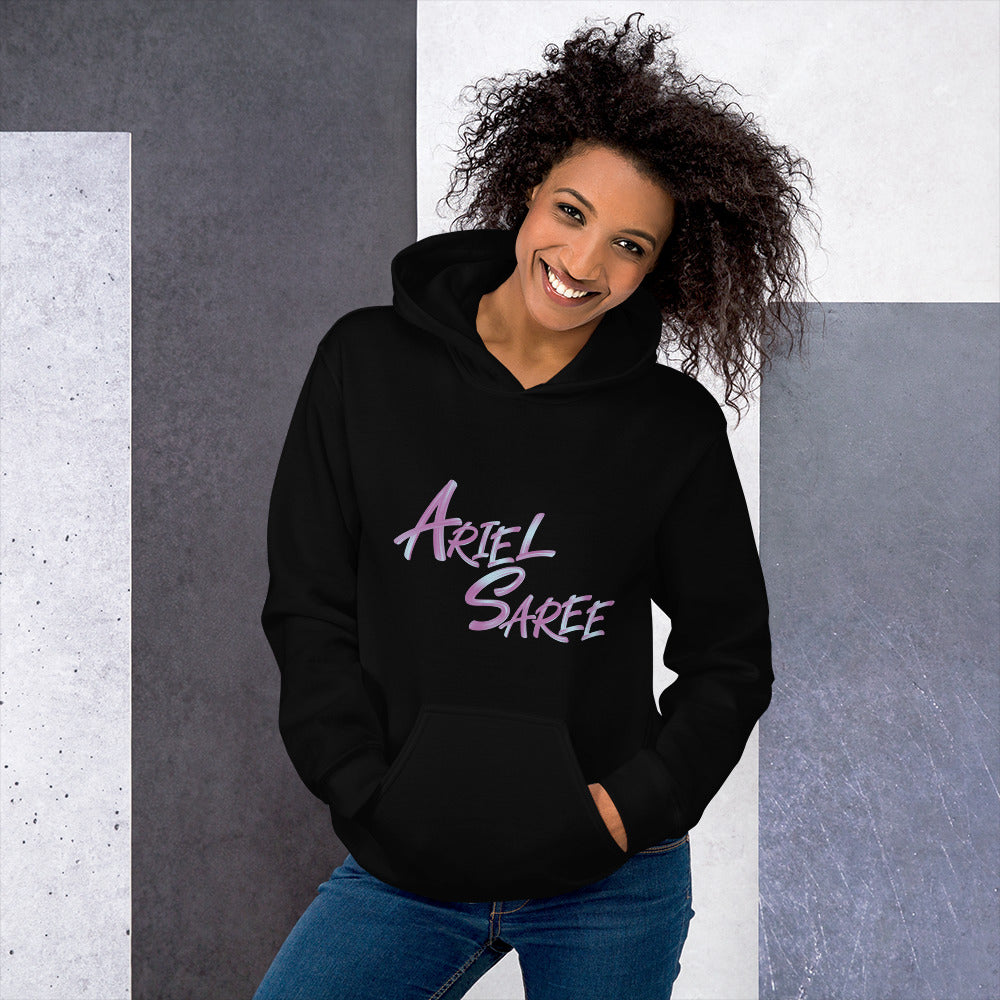 Unisex Hoodie - Pink Ariel Saree Name Graphic