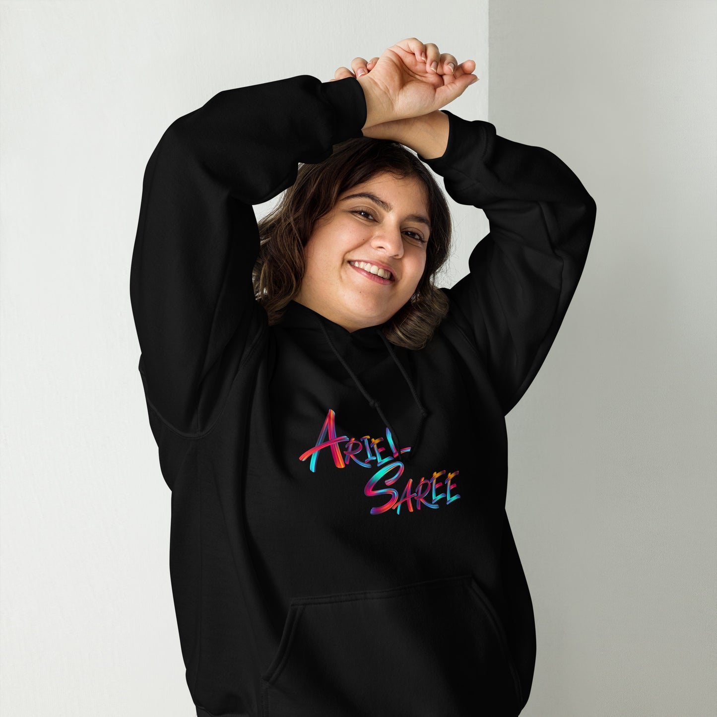 Unisex Hoodie - Multi Color Ariel Saree Name Graphic