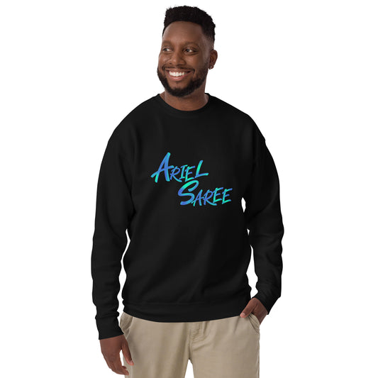 Unisex Premium Sweatshirt - Aqua Ariel Saree Name Graphic