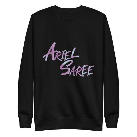 Unisex Premium Sweatshirt - Pink Ariel Saree Name Graphic