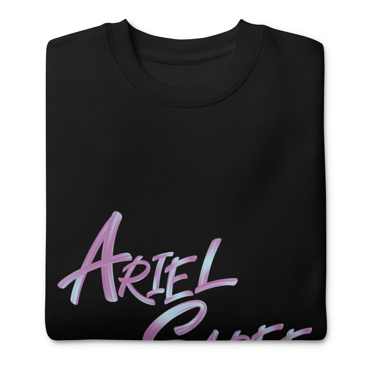 Unisex Premium Sweatshirt - Pink Ariel Saree Name Graphic