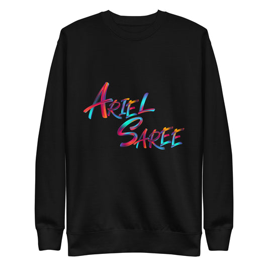 Unisex Premium Sweatshirt - Multi Color Ariel Saree Name Graphic