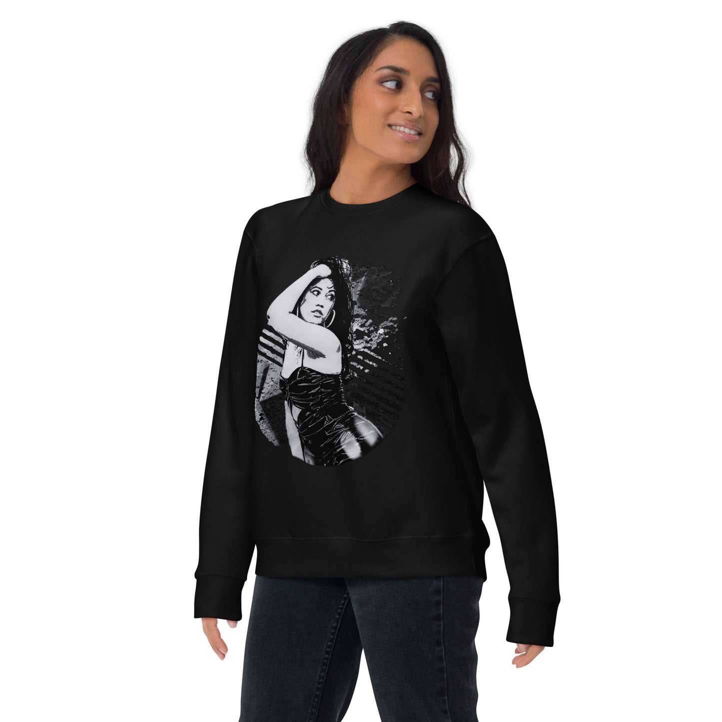 Unisex Premium Sweatshirt - Black and White Phases Art Graphic