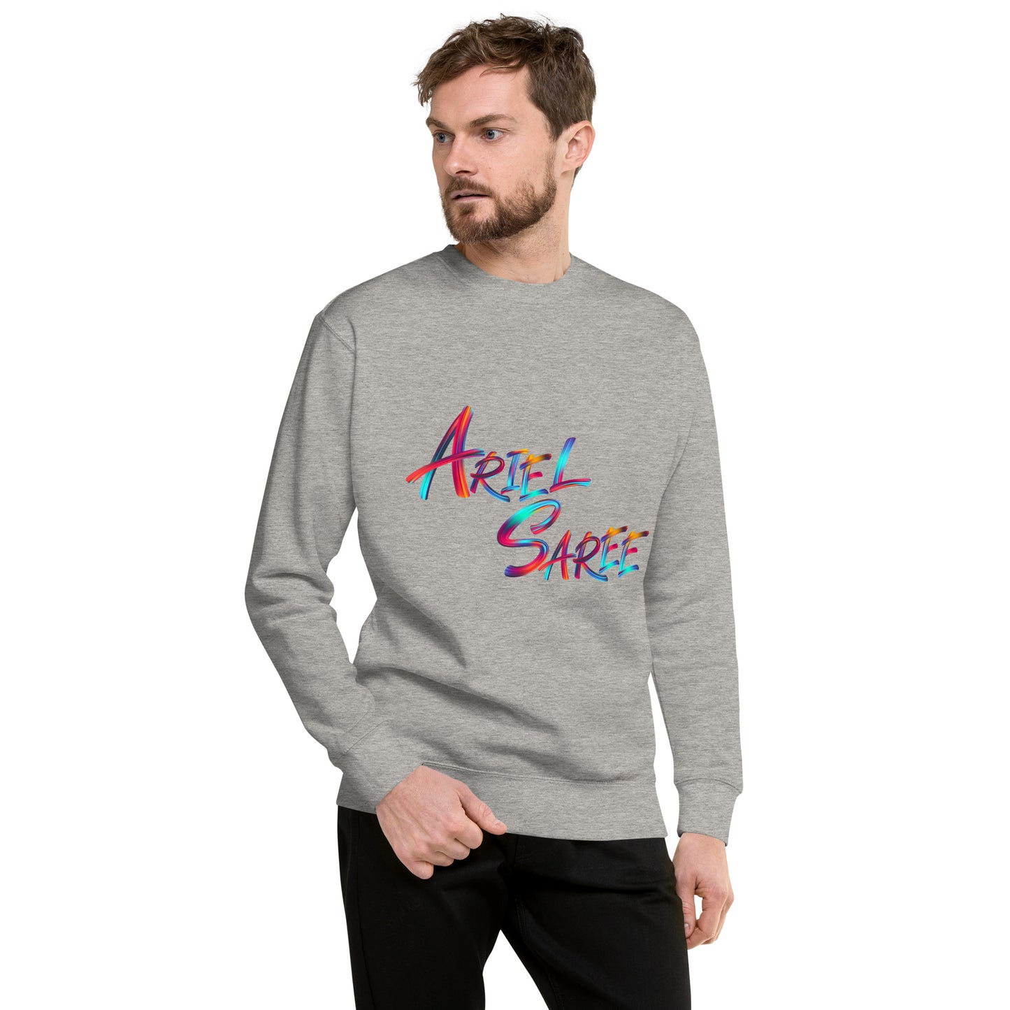 Unisex Premium Sweatshirt - Multi Color Ariel Saree Name Graphic