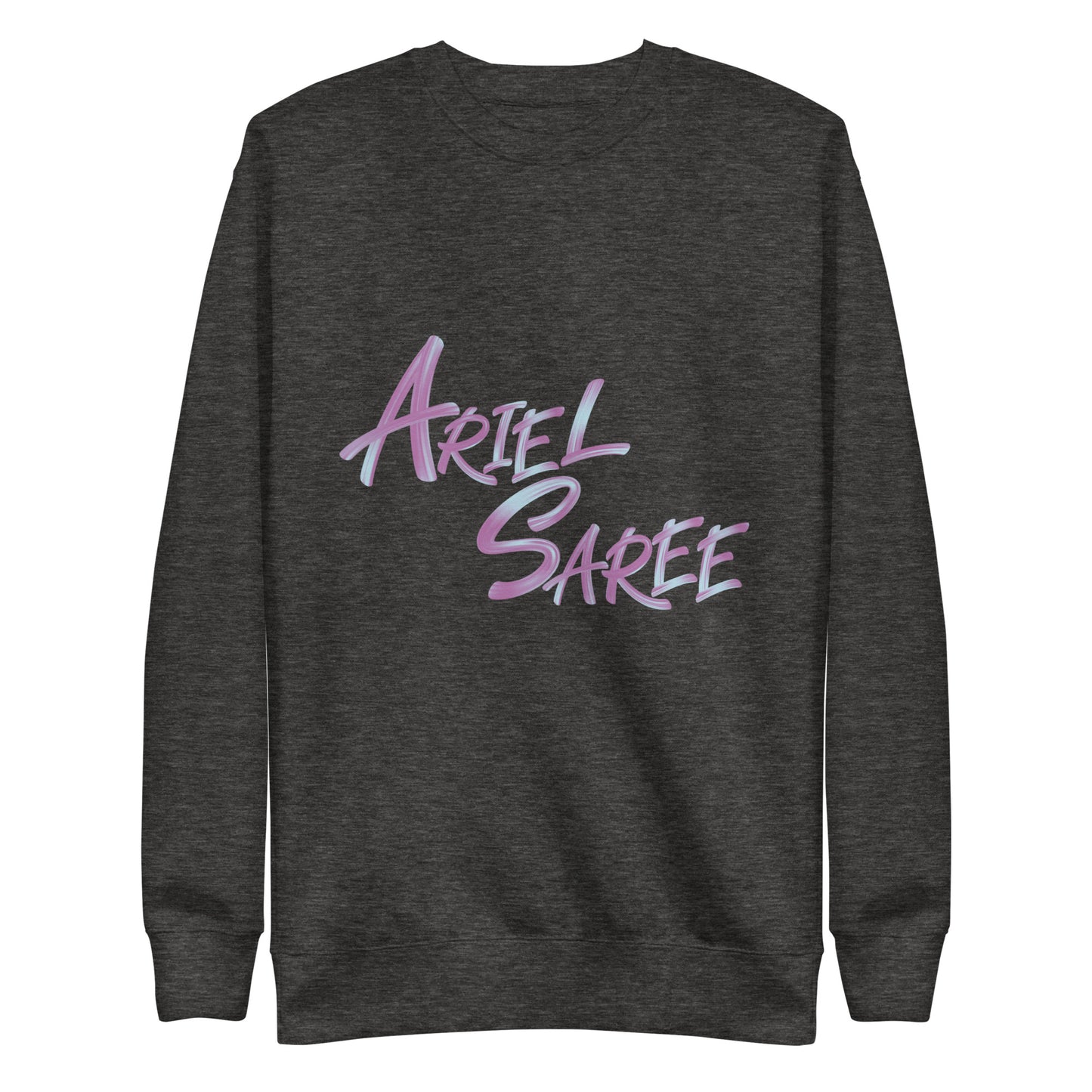 Unisex Premium Sweatshirt - Pink Ariel Saree Name Graphic