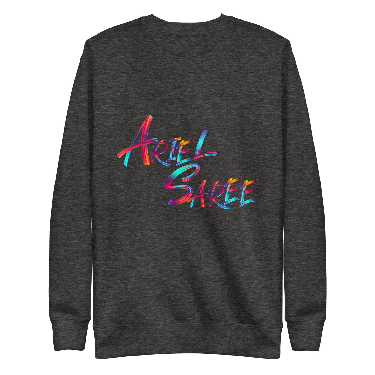 Unisex Premium Sweatshirt - Multi Color Ariel Saree Name Graphic