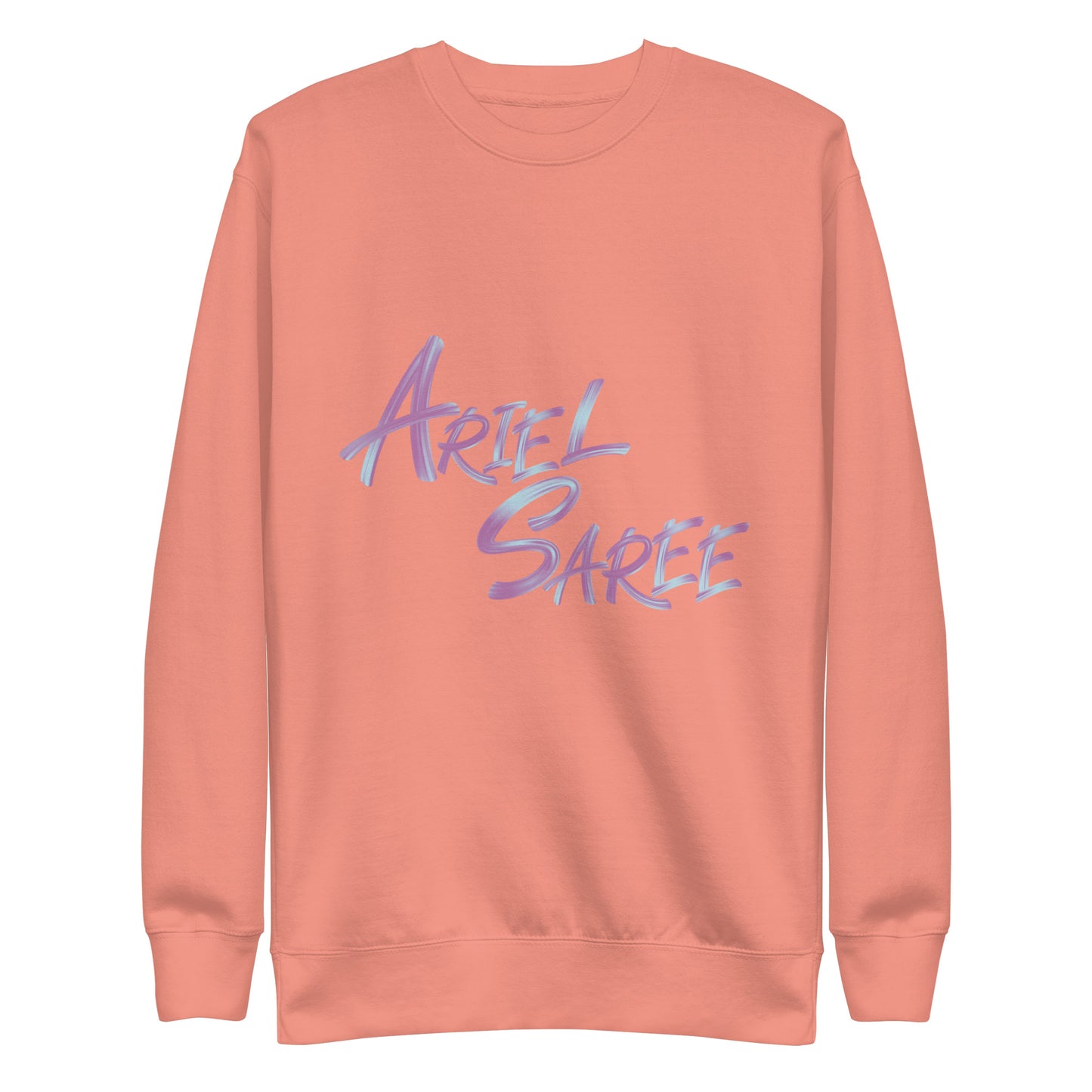 Unisex Premium Sweatshirt - Pink Ariel Saree Name Graphic