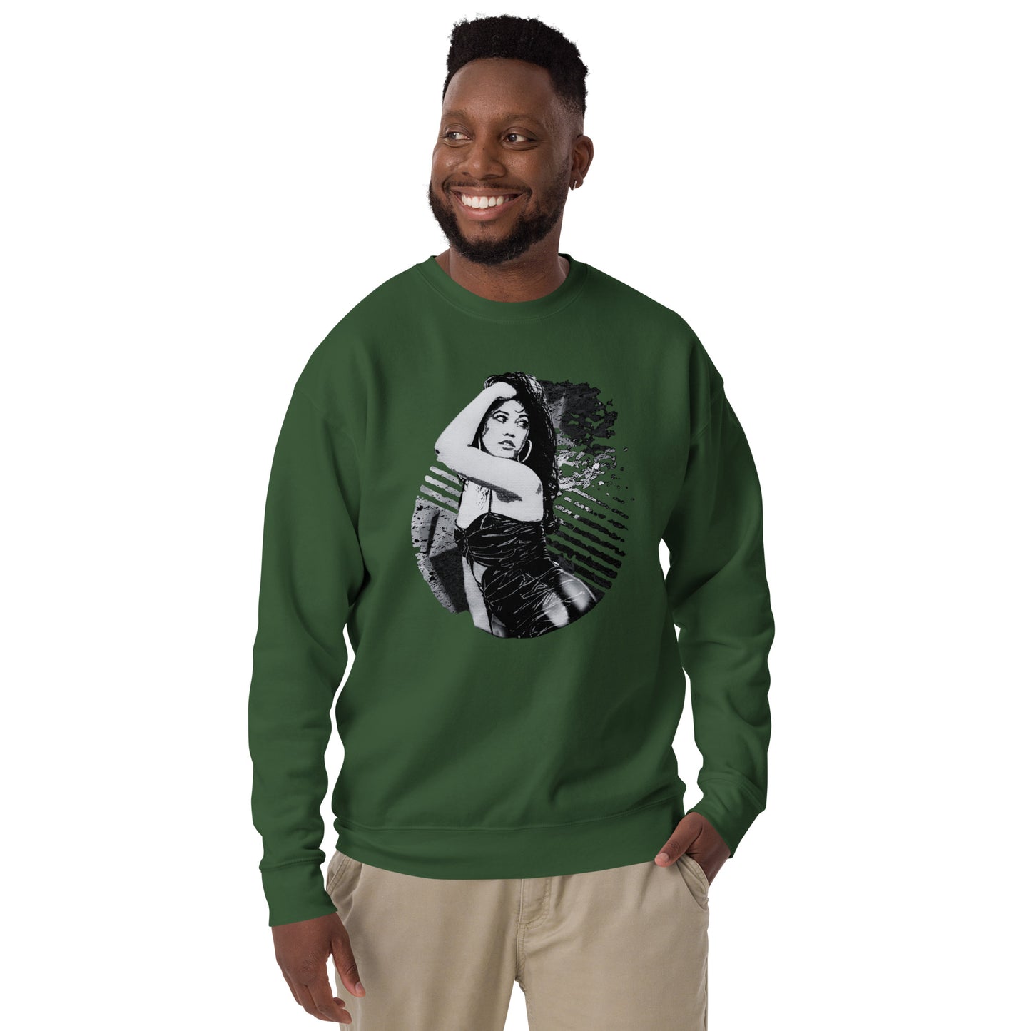 Unisex Premium Sweatshirt - Black and White Phases Art Graphic