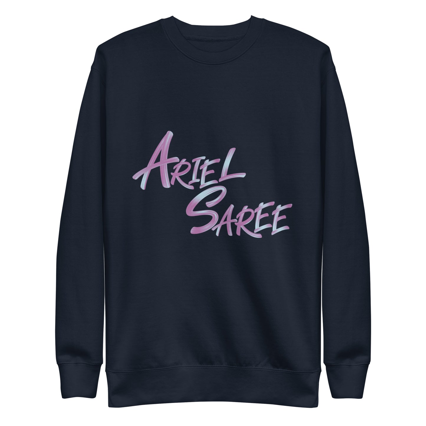 Unisex Premium Sweatshirt - Pink Ariel Saree Name Graphic