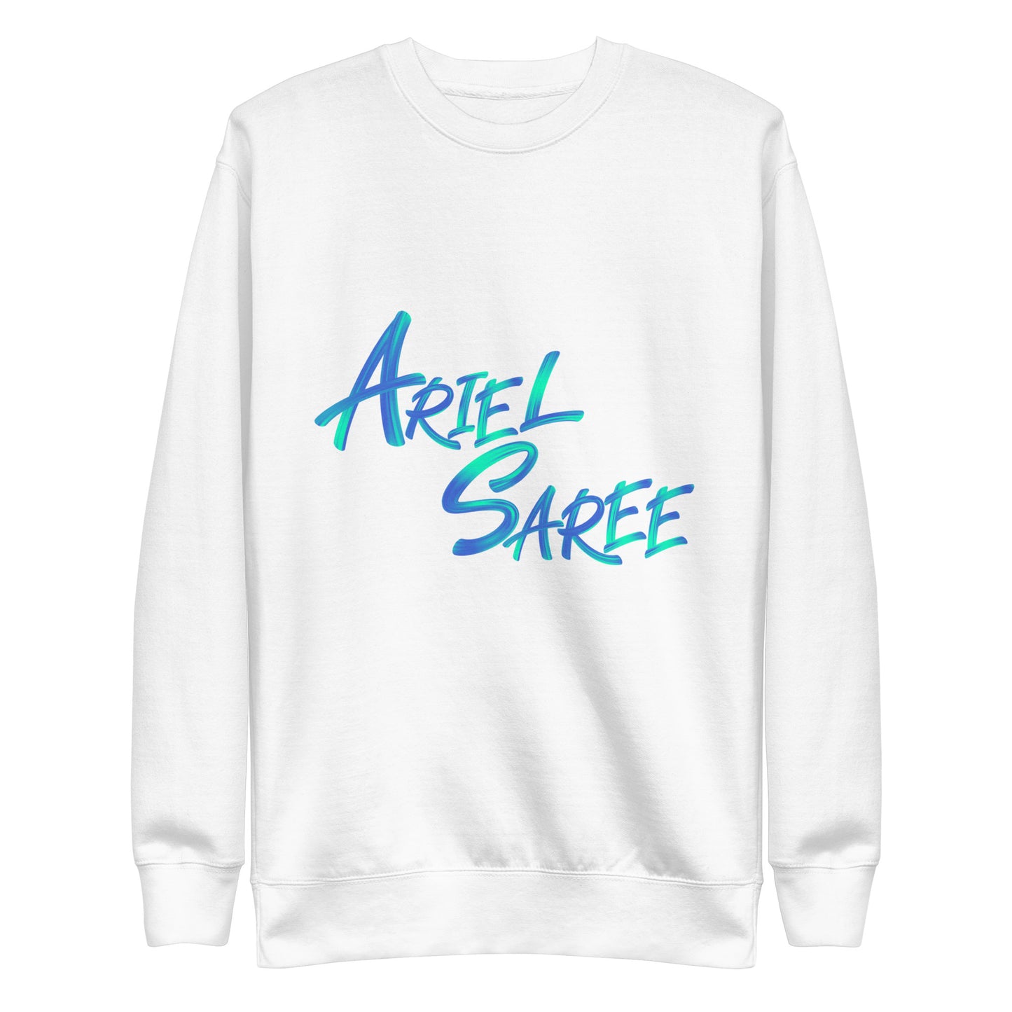 Unisex Premium Sweatshirt - Aqua Ariel Saree Name Graphic