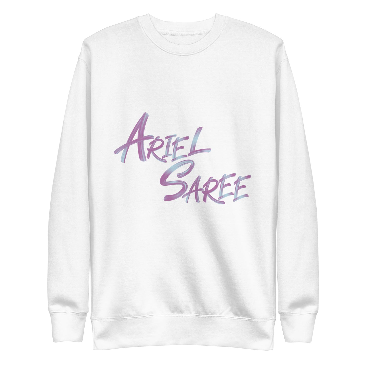 Unisex Premium Sweatshirt - Pink Ariel Saree Name Graphic