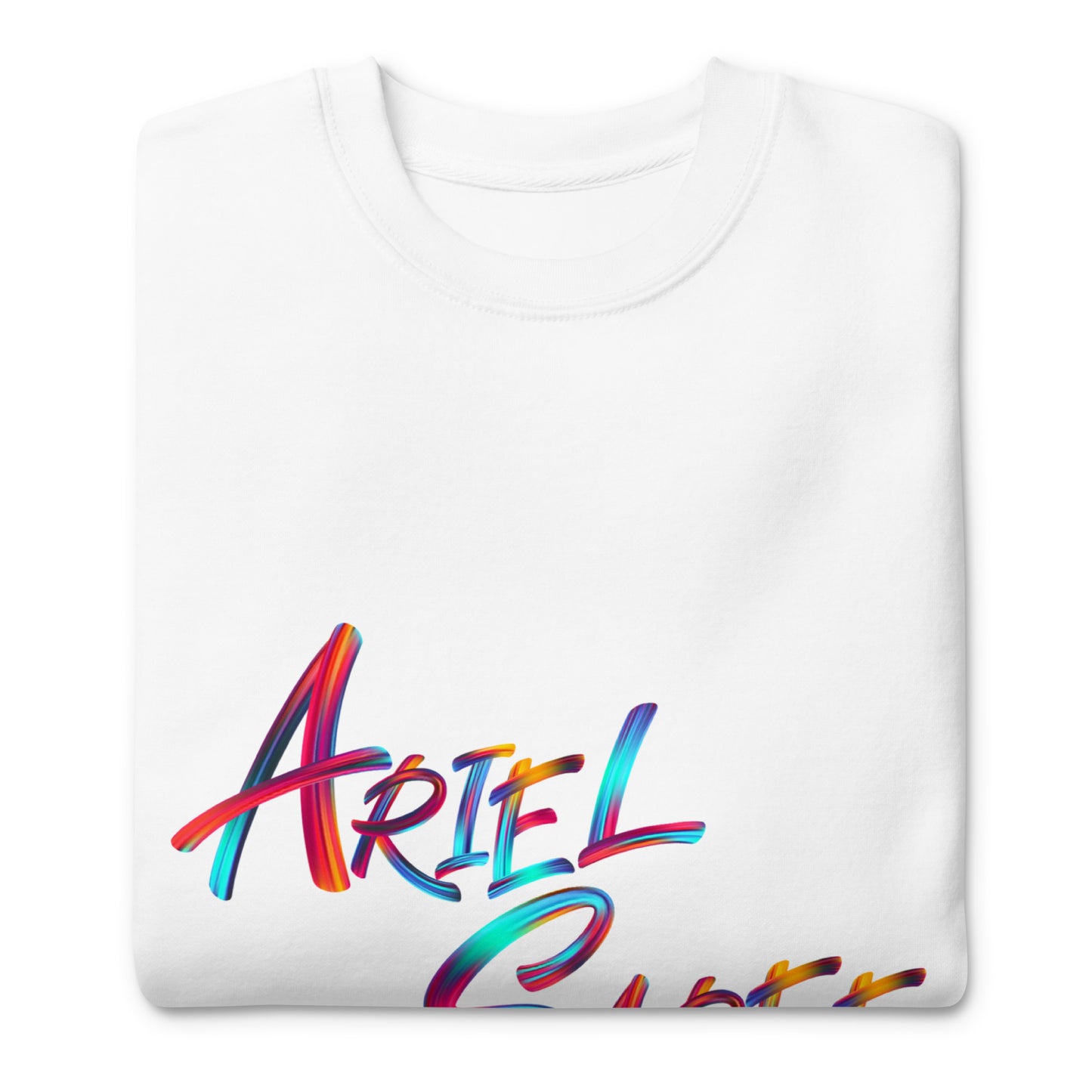 Unisex Premium Sweatshirt - Multi Color Ariel Saree Name Graphic