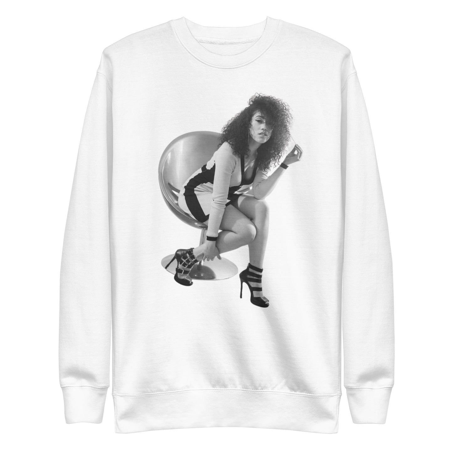 Unisex Premium Sweatshirt - French Inhale BW Graphic