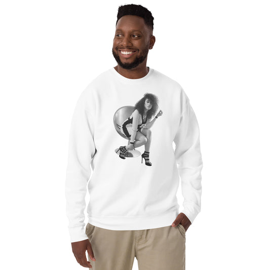 Unisex Premium Sweatshirt - French Inhale BW Graphic