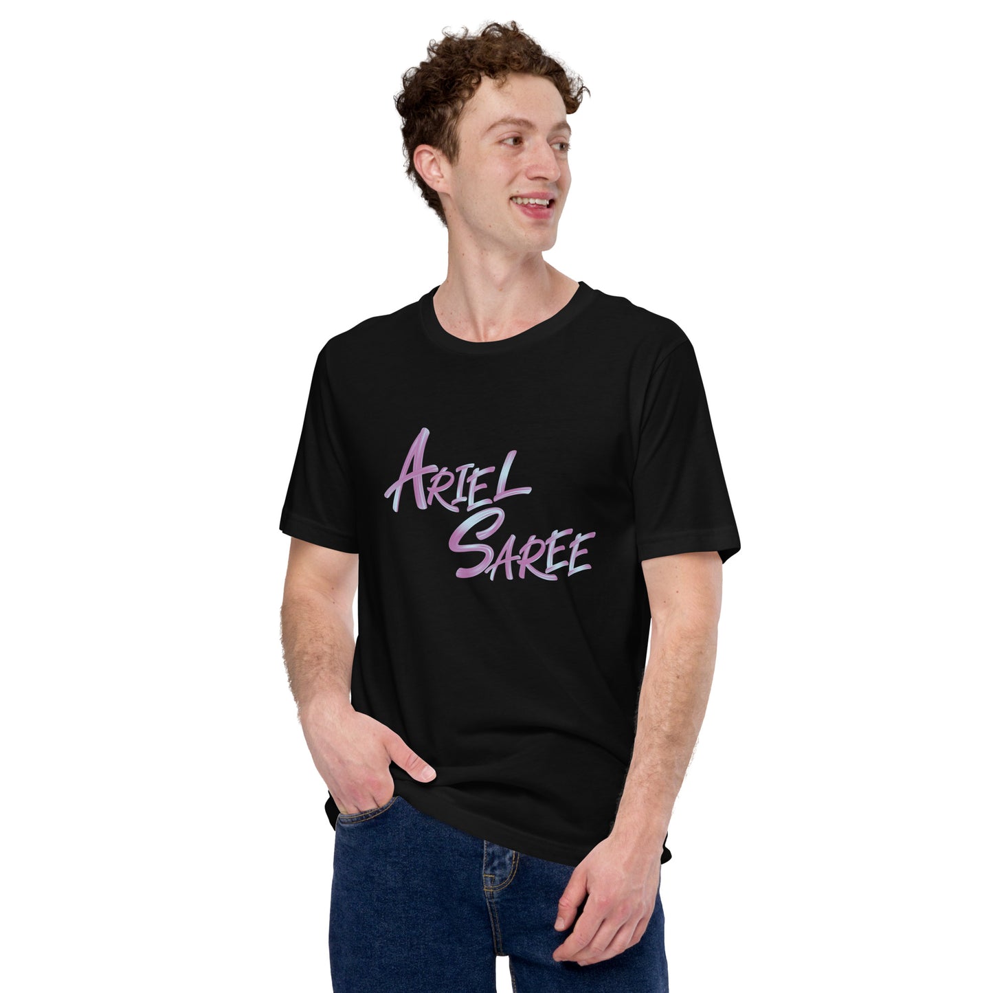 Unisex T-shirt - Pink Ariel Saree Name Graphic